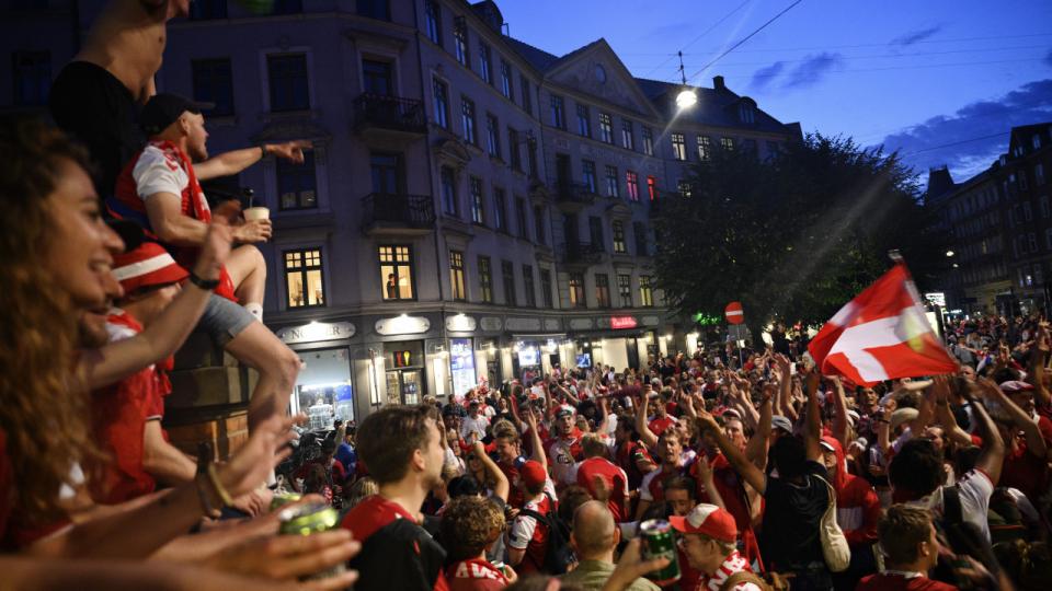 Sejren mod Tjekkiet i EM-kvartfinalen blev fejret i de københavnske gader. Nu venter England på Wembley i semifinalen. Arkivfoto: Philip Davali/Ritzau Scanpix