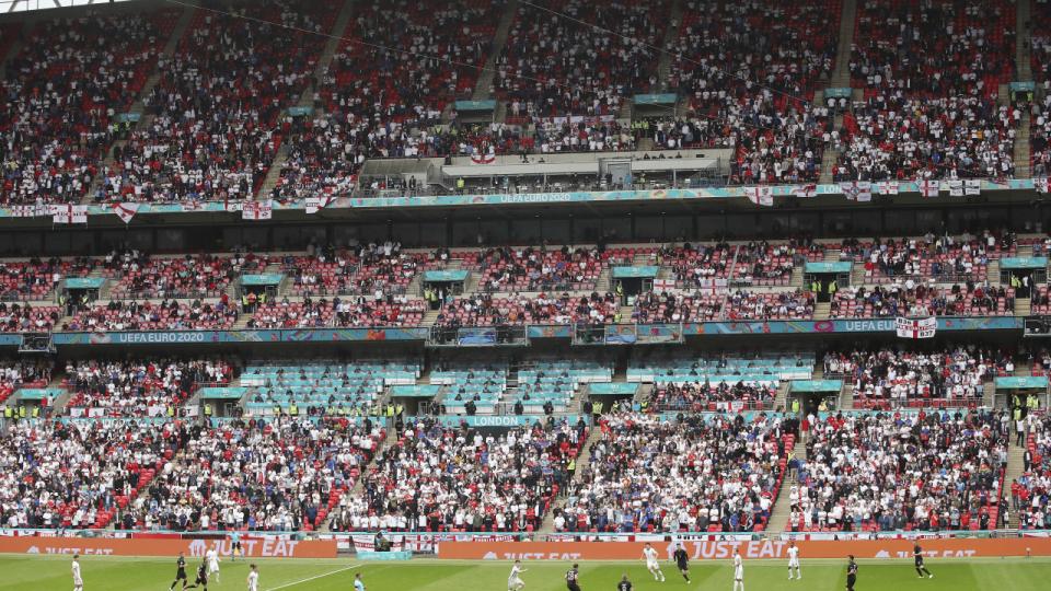 Wembley har været hjemmebane for England i fire af holdets fem kampe ved EM. Arkivfoto: Jurgen Fromme/Ritzau Scanpix