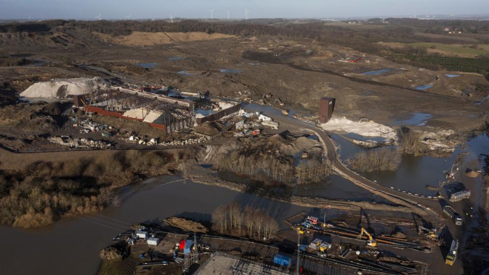Et gigantisk jordskred ved Nordic Waste i Ølst i den sydlige del af Randers Kommune har vendt op og ned på landskabet. Arkivfoto: Ritzau/Scanpix