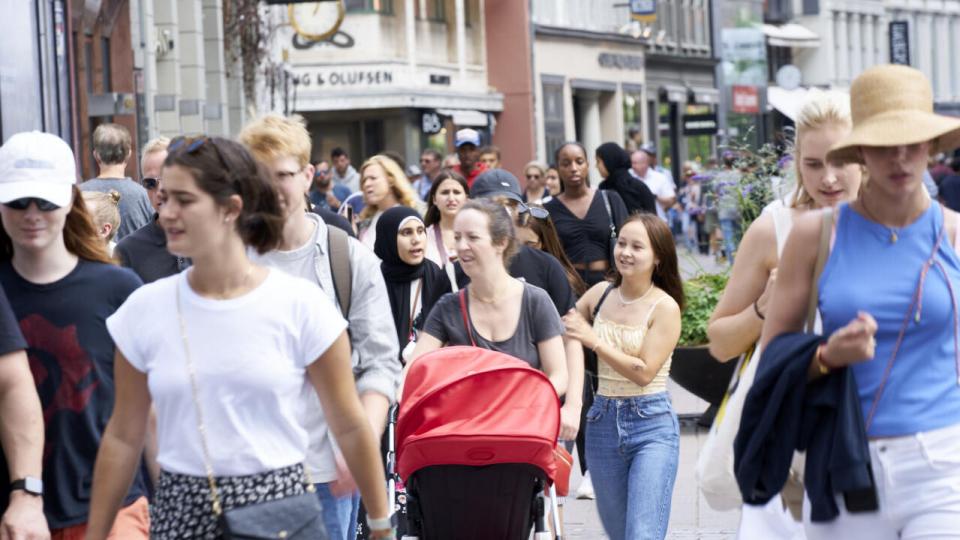 Julelys og shopping på Strøget i København. Arkivfoto: Liselotte Sabroe/Ritzau Scanpix